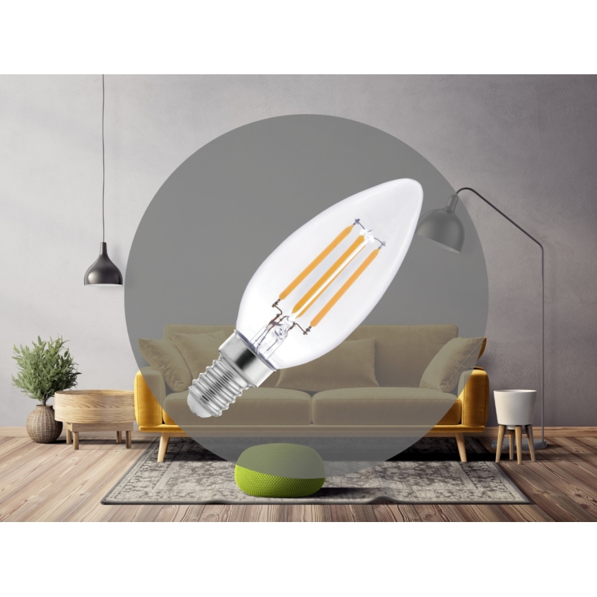 LED-filamentpære C37 E14/6W/230V 3000K