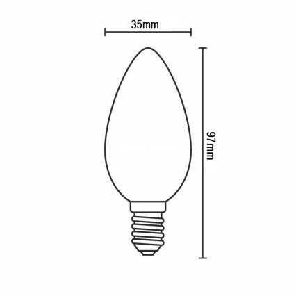 LED-filamentpære C37 E14/6W/230V 3000K