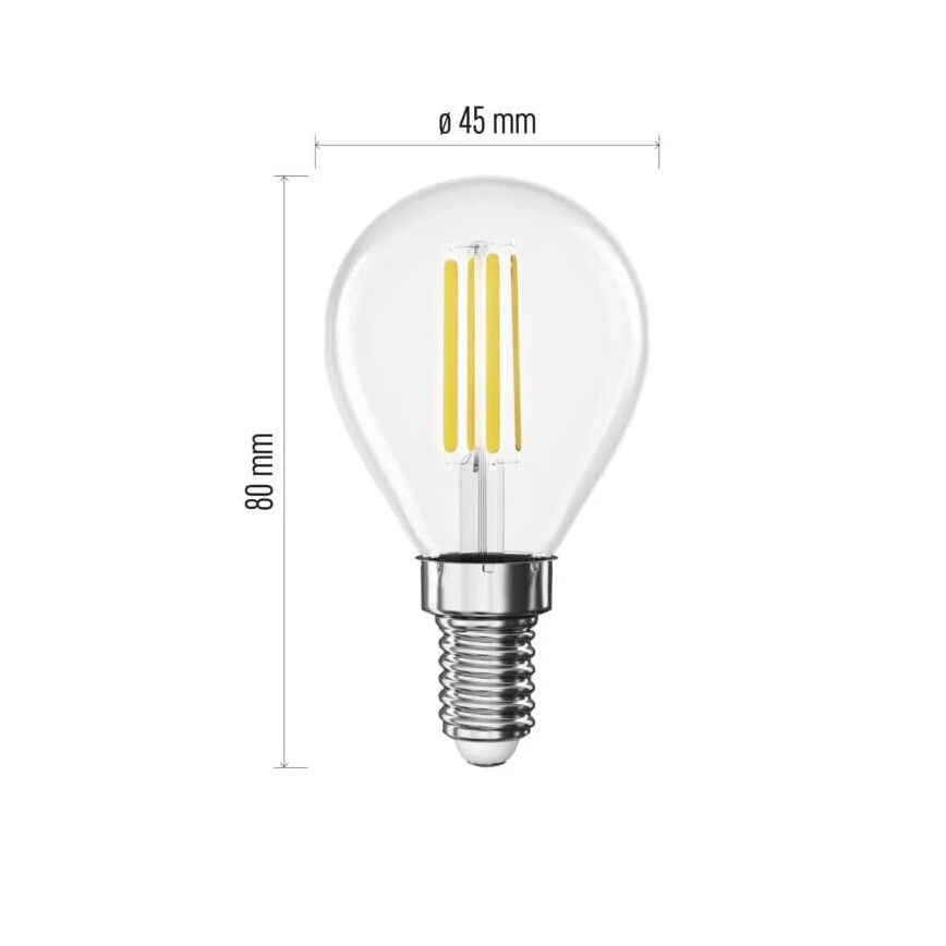 LED-filamentpære E14/3,8W/230V 4000K Energiklasse A