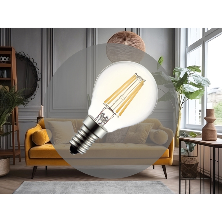 LED-filamentpære G45 E14/6W/230V 3000K