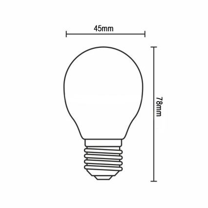 LED-filamentpære G45 E14/6W/230V 3000K