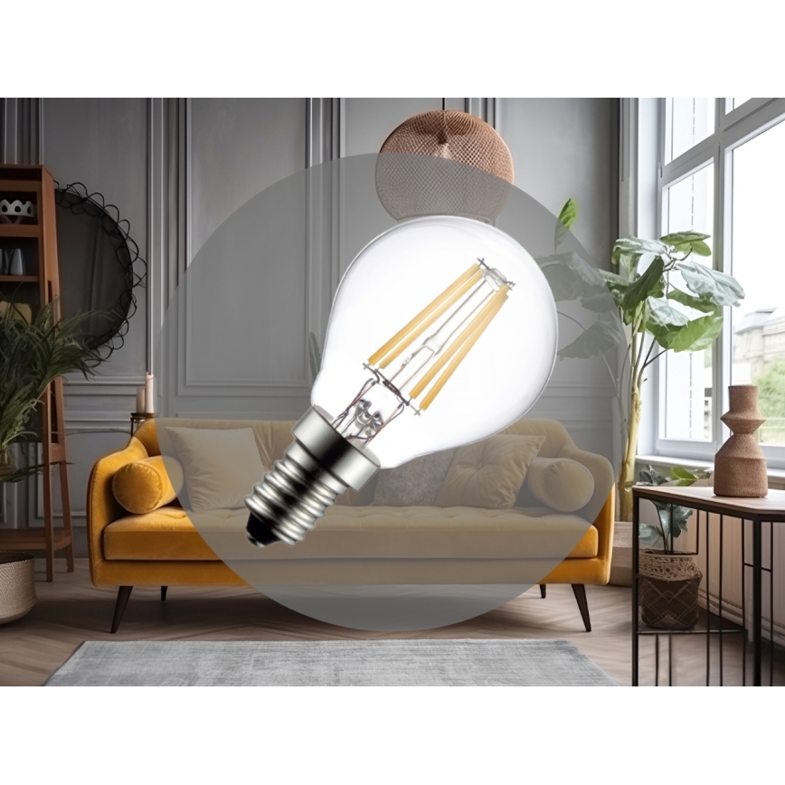 LED-filamentpære G45 E14/6W/230V 4000K