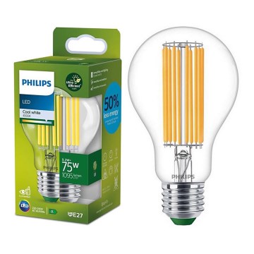 LED-filamentpære Philips A60 E27/5,2W/230V 4000K