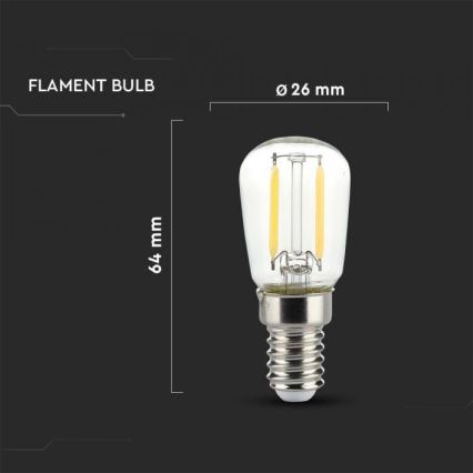 LED-filamentpære ST26 E14/2W/230V 3000K