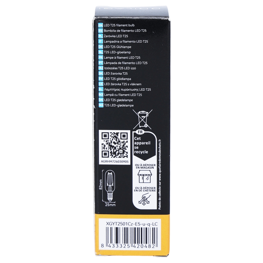 LED-filamentpære T25 E14/6W/230V 3000K - Brilagi