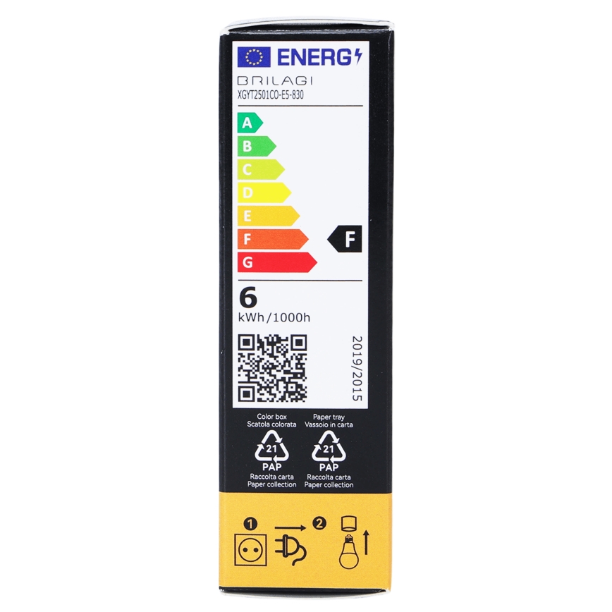 LED-filamentpære T25 E14/6W/230V 3000K - Brilagi