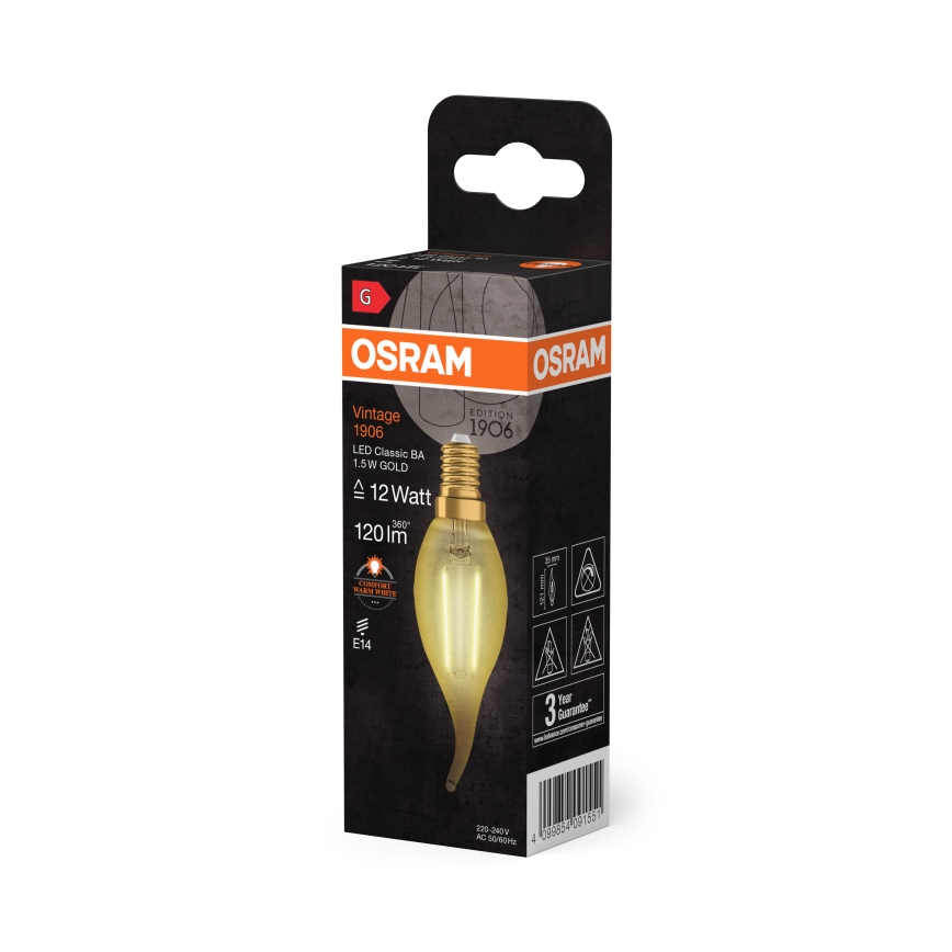 LED-filamentpære Vintage E14/1,5W/230V 2400K - Osram