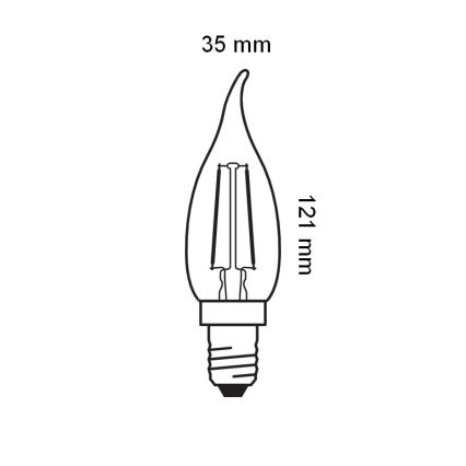 LED-filamentpære Vintage E14/1,5W/230V 2400K - Osram