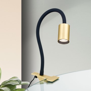 LED Fleksibel bordlampe med klemme KURT LED/5W/230V guldfarvet