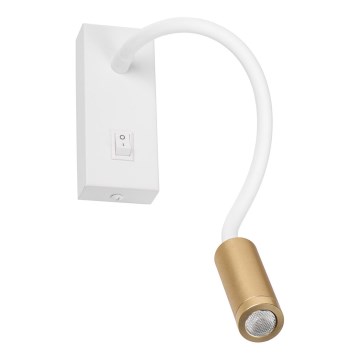 LED fleksibel lampe TONIL LED/3,3W/230V hvid/guld