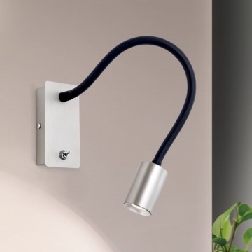 LED Fleksibel lille væ lampe KURT LED/5W/230V sølvfarvet