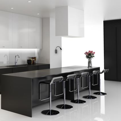 LED fleksibel væglampe BASE LED/8W+LED/2W/230V sort/sølv