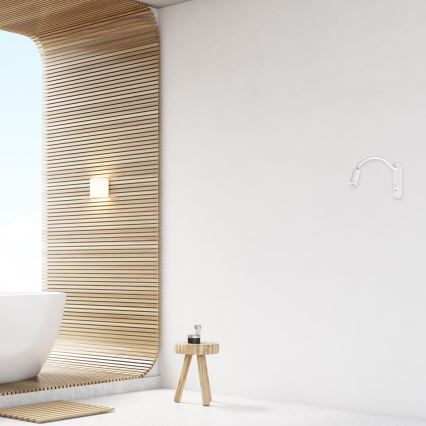 LED fleksibel væglampe med USB BASE LED/8W+LED/2W/230V hvid