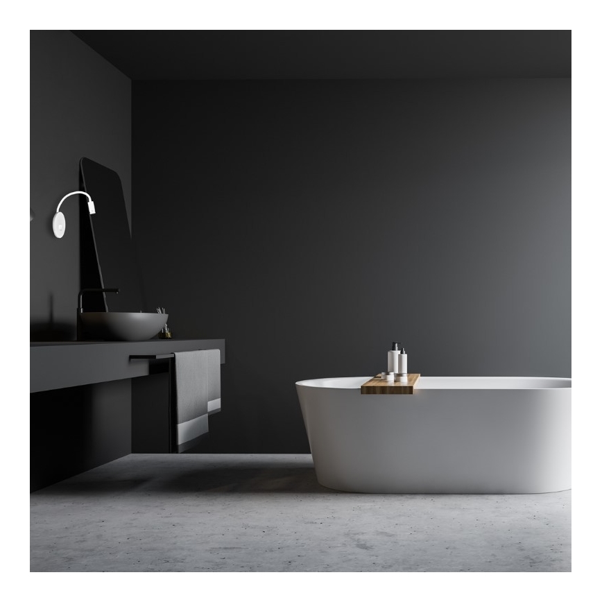 LED fleksibel væglampe med USB BASE LED/8W+LED/2W/230V hvid/sølv