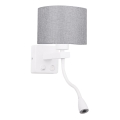 LED Fleksibelt lys POLO 1xE27/40W+LED/2W 230V hvid