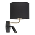 LED Fleksibelt lys RICHI 1xE27/15W/230V + LED/3W/230V sort