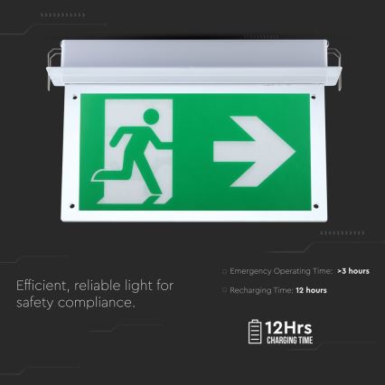 LED flugtvejsskilt EMERGENCY EXIT SAMSUNG CHIP LED/2W/230V 6000K