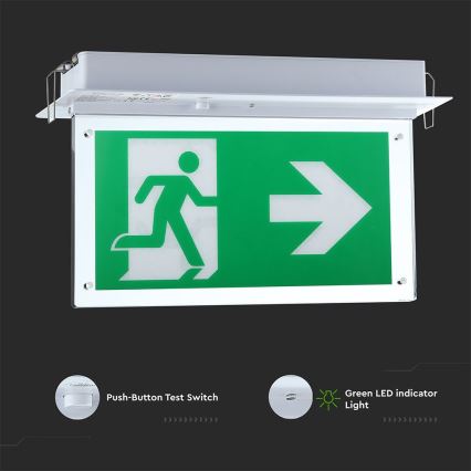 LED flugtvejsskilt EMERGENCY EXIT SAMSUNG CHIP LED/2W/230V 6000K