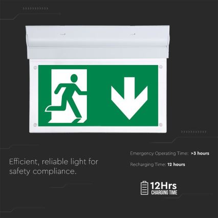 LED flugtvejsskilt EMERGENCY EXIT SAMSUNG CHIP LED/2W/230V 6000K