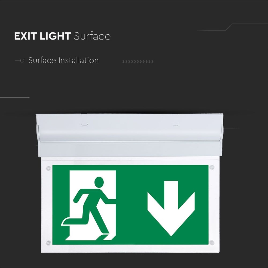 LED flugtvejsskilt EMERGENCY EXIT SAMSUNG CHIP LED/2W/230V 6000K