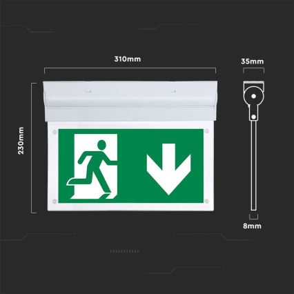 LED flugtvejsskilt EMERGENCY EXIT SAMSUNG CHIP LED/2W/230V 6000K