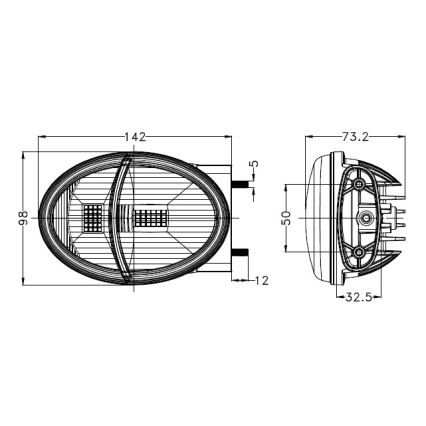LED Forlygte til traktor LED/102W/10-30V IP69 5700K rektangulær