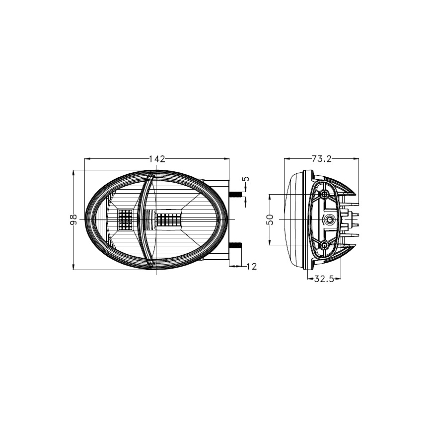 LED Forlygte til traktor LED/102W/10-30V IP69 5700K rektangulær