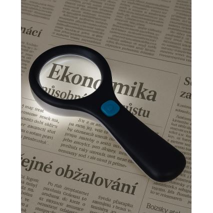 LED-forstørrelsesglas 3× zoom med LED-belysning/3W/2xAAA IP22