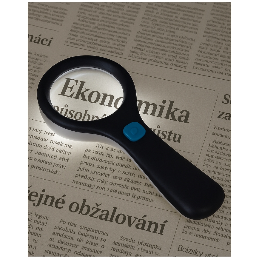 LED-forstørrelsesglas 3× zoom med LED-belysning/3W/2xAAA IP22