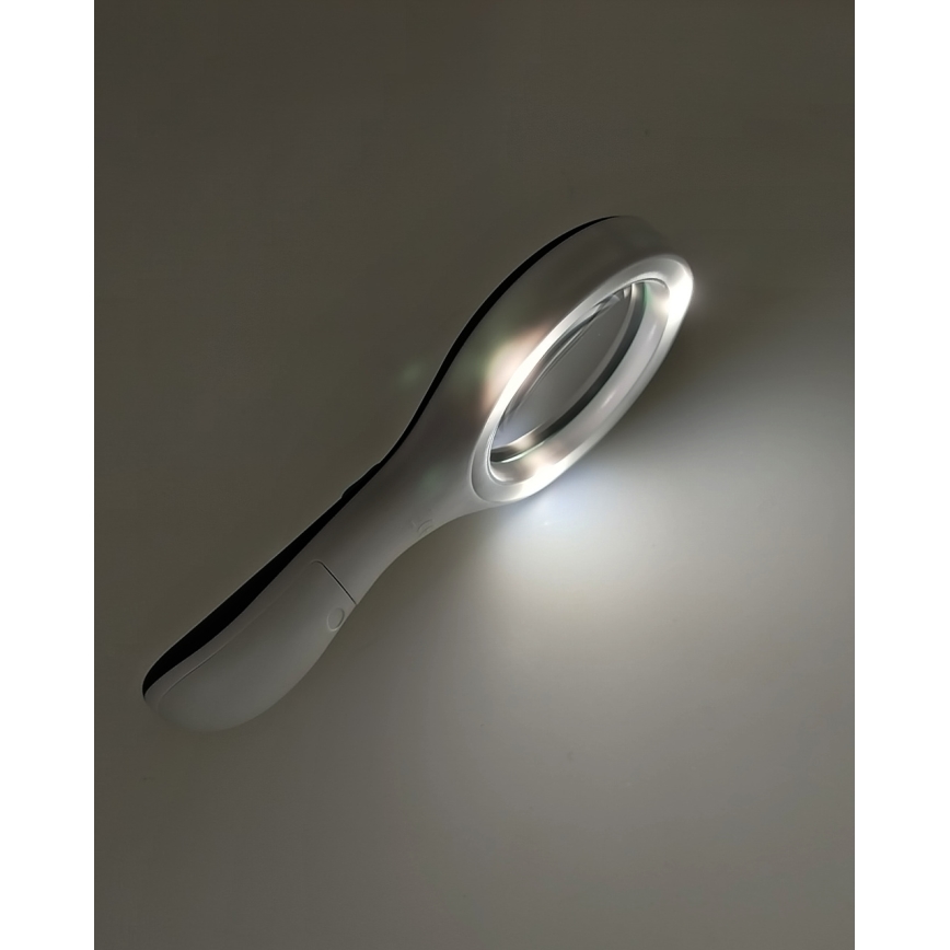 LED-forstørrelsesglas 3× zoom med LED-belysning/3W/2xAAA IP22