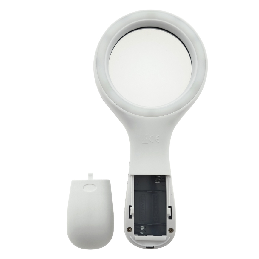 LED-forstørrelsesglas 3× zoom med LED-belysning/3W/2xAAA IP22