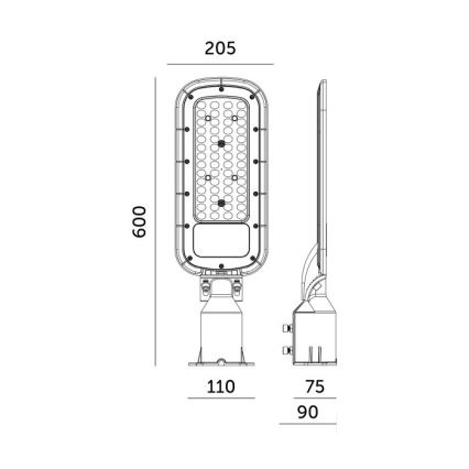 LED-gadelampe BRELUXO LED/200W/230V 4000K IP65