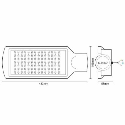 LED gadelampe LED/100W/170-400V IP65