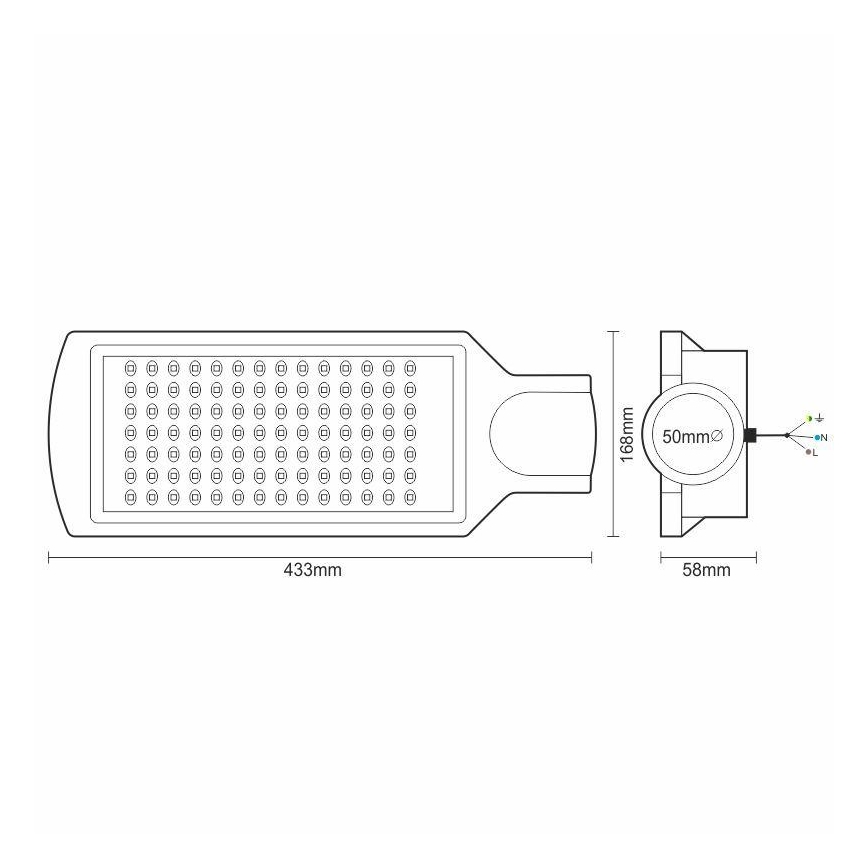LED gadelampe LED/100W/170-400V IP65