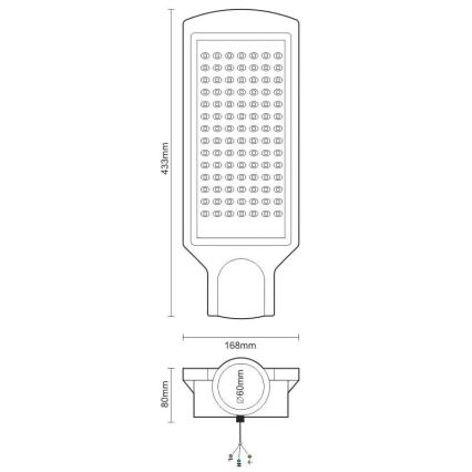 LED gadelampe LED/100W/170-400V IP65