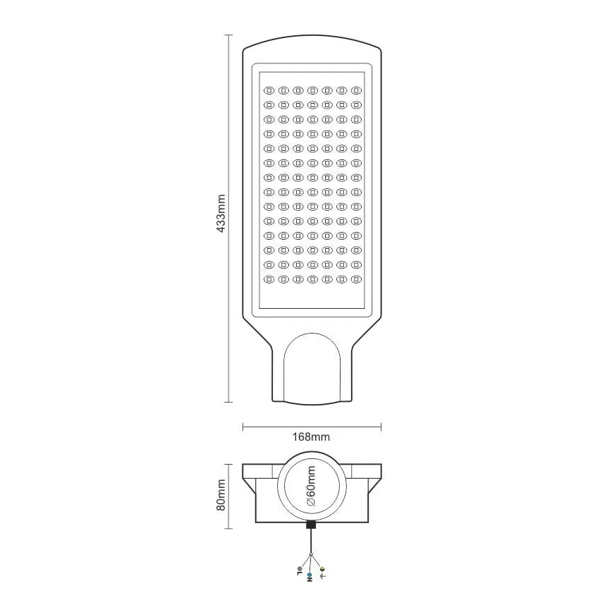 LED gadelampe LED/100W/170-400V IP65