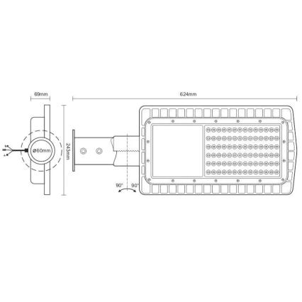 LED gadelampe LED/100W/230V 5000K IP65