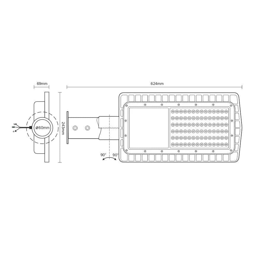 LED gadelampe LED/100W/230V 5000K IP65