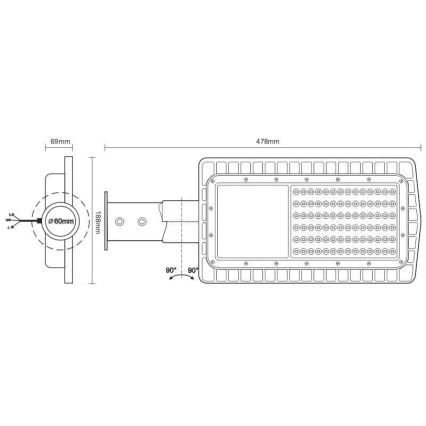 LED gadelampe LED/30W/230V 2700K IP65