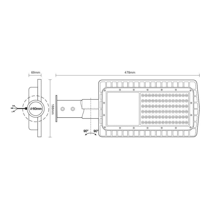 LED gadelampe LED/30W/230V 2700K IP65