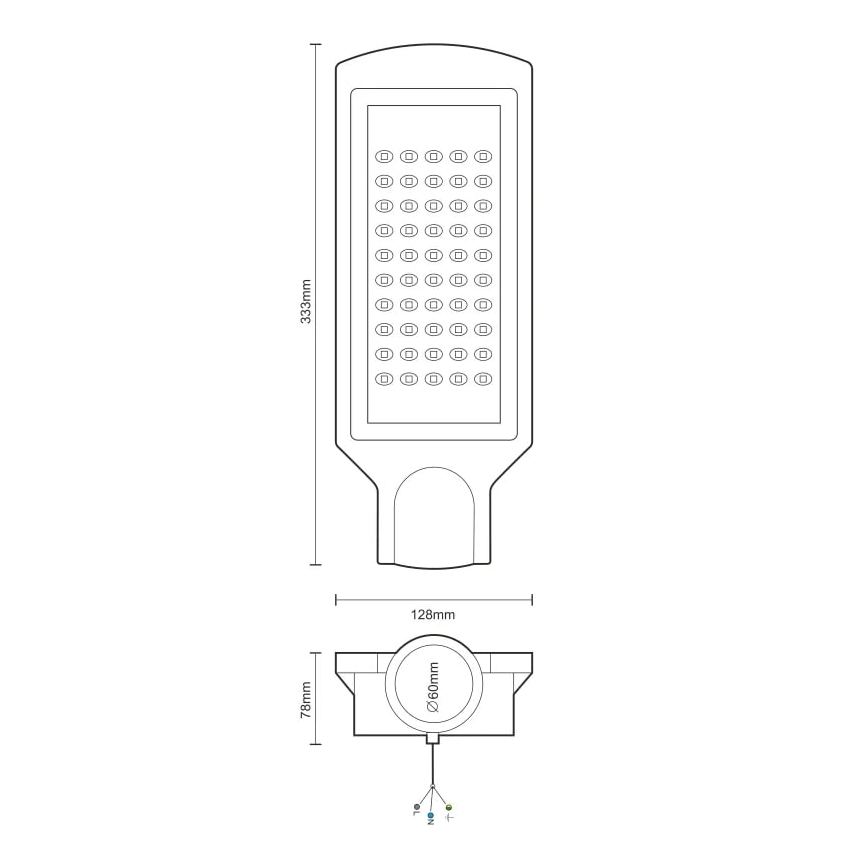 LED gadelampe LED/50W/170-400V 4000K IP65