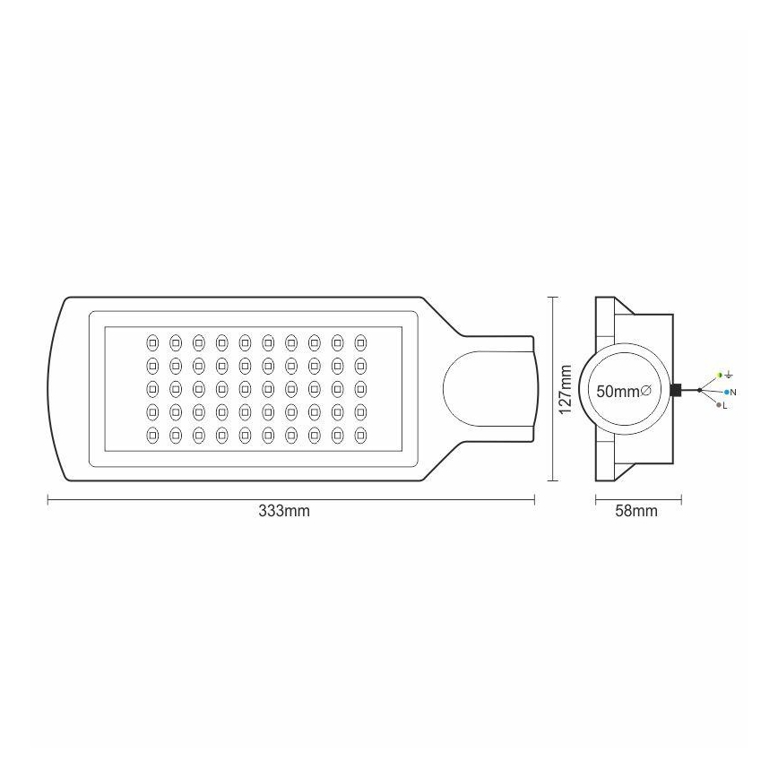 LED gadelampe LED/50W/170-400V 4000K IP65