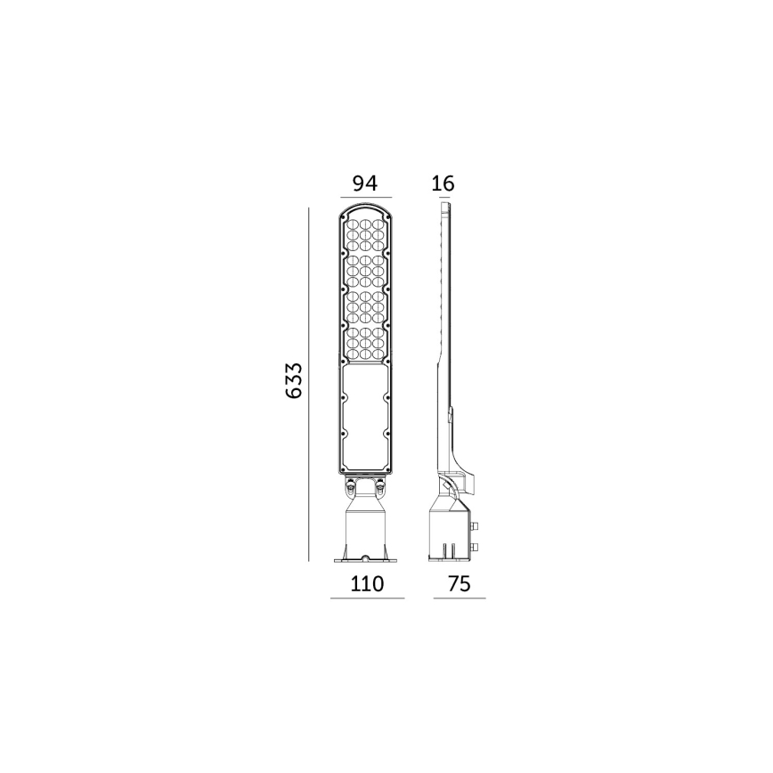 LED gadelampe med skumringssensor CYOTO LED/100W/230V IP65 4000K