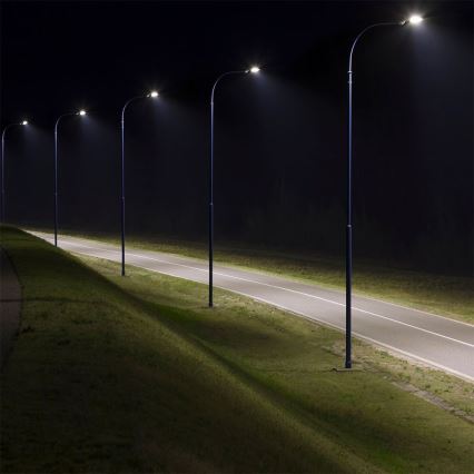LED gadelampe med skumringssensor SAMSUNG CHIP LED/100W/230V 4000K IP65 grå