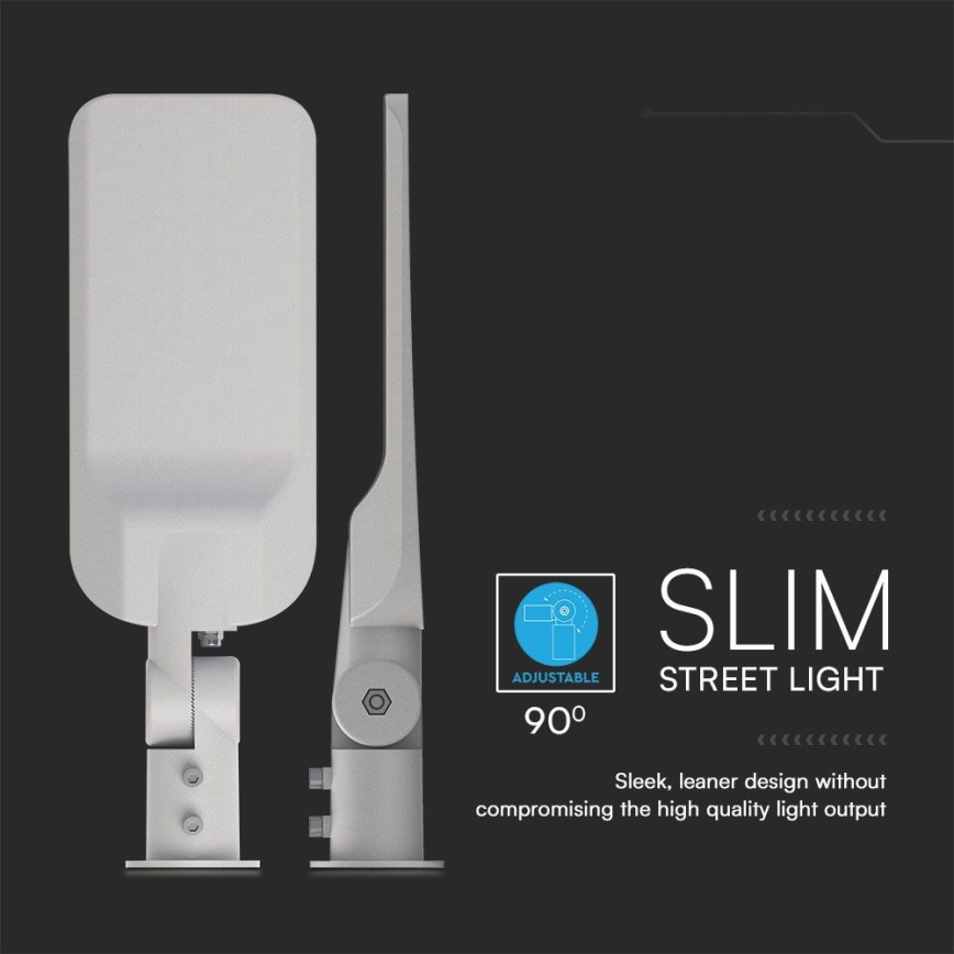 LED gadelampe med skumringssensor SAMSUNG CHIP LED/100W/230V 4000K IP65 grå