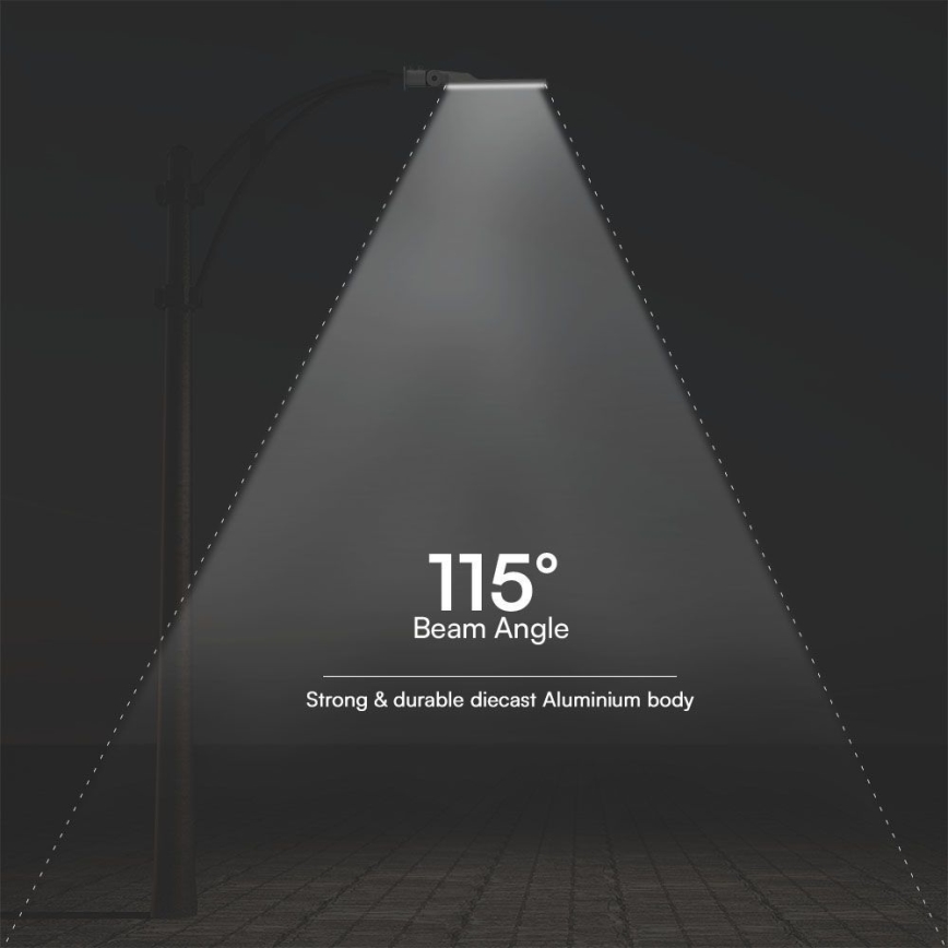 LED gadelampe med skumringssensor SAMSUNG CHIP LED/100W/230V 4000K IP65 grå