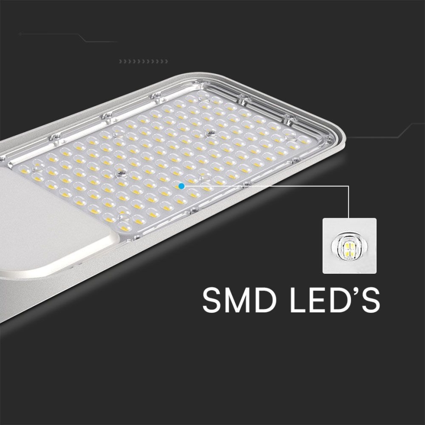 LED gadelampe med skumringssensor SAMSUNG CHIP LED/100W/230V 4000K IP65 grå