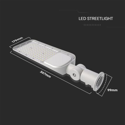 LED gadelampe med skumringssensor SAMSUNG CHIP LED/100W/230V 4000K IP65 grå