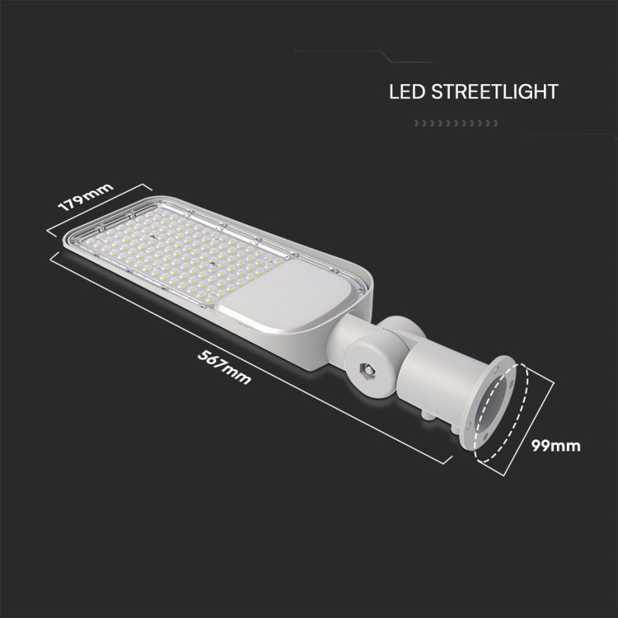 LED gadelampe med skumringssensor SAMSUNG CHIP LED/100W/230V 4000K IP65 grå