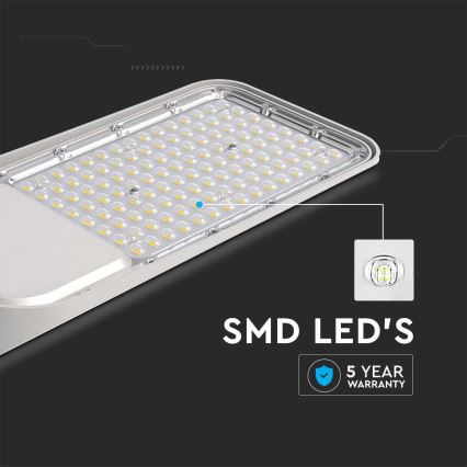 LED gadelampe med skumringssensor SAMSUNG CHIP LED/100W/230V 6500K IP65 grå